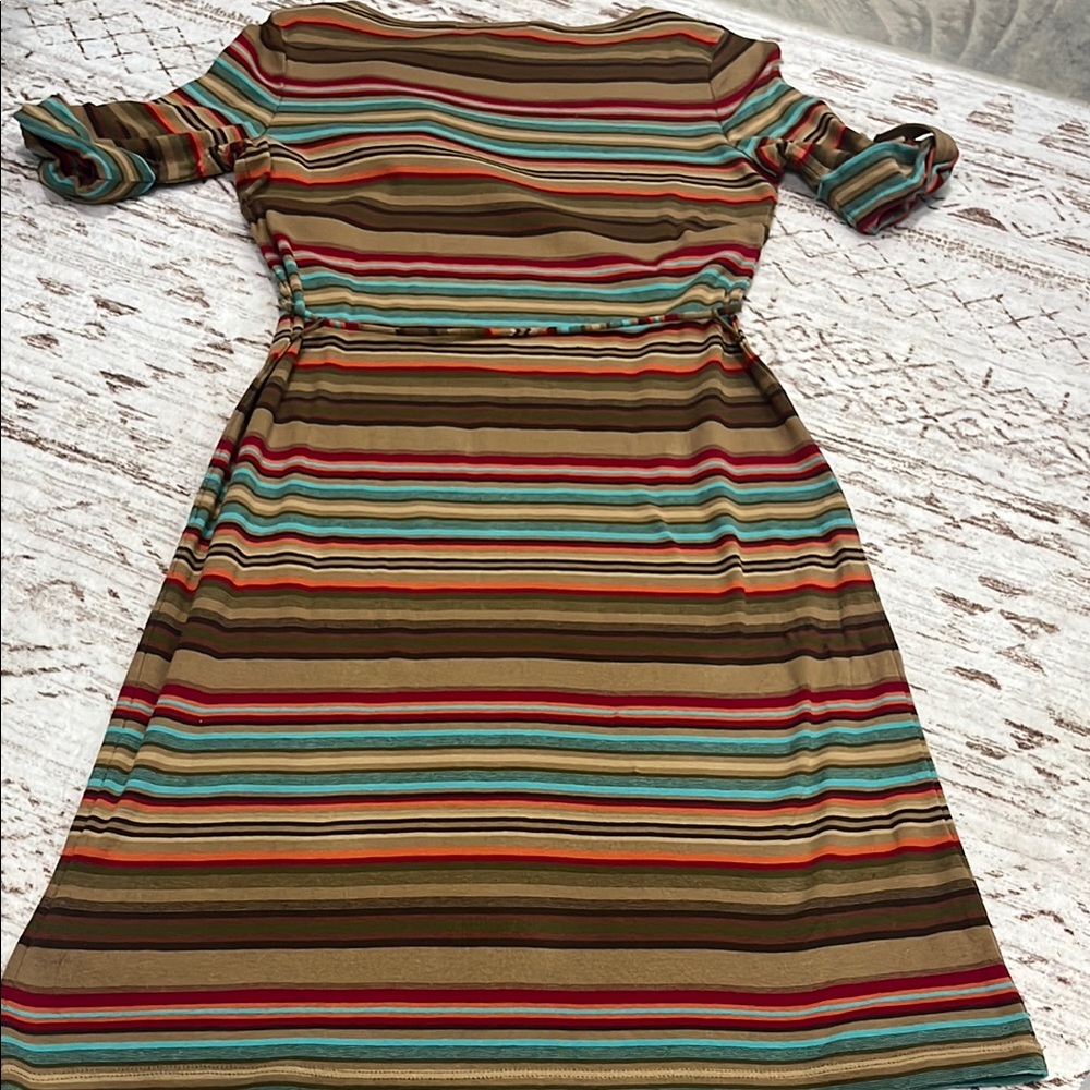 SALE Ralph Lauren Multi Striped Belt Dress - Picture 9 of 9